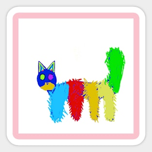 Colorful. Cat Sticker